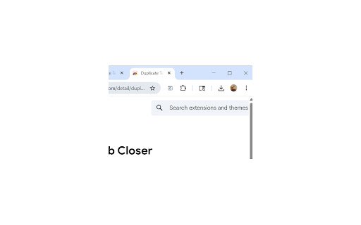 Duplicate Tabs Closer  from Chrome web store to be run with OffiDocs Chromium online