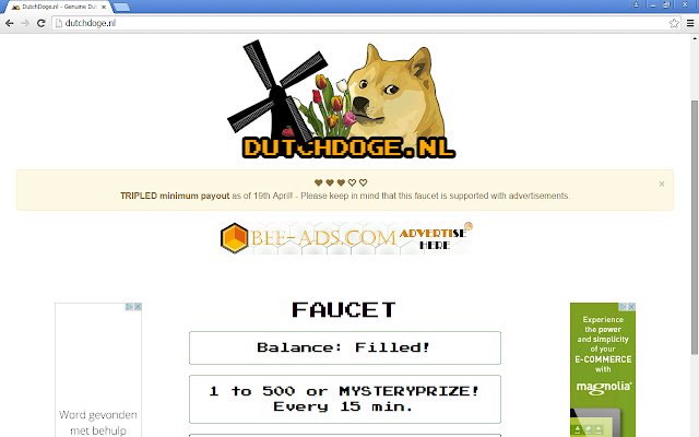 DutchDoge Faucet mula sa Chrome web store na tatakbo sa OffiDocs Chromium online