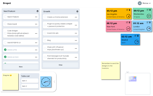 Dynamic Boards To Do, Sticky notes, Links  from Chrome web store to be run with OffiDocs Chromium online