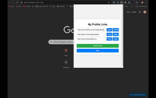 Dynamic Profile Links  from Chrome web store to be run with OffiDocs Chromium online