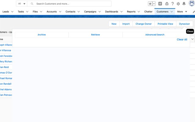 Dynavisor Salesforce Data Management depuis la boutique en ligne Chrome doit être exécuté avec OffiDocs Chromium en ligne