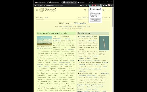 DyslexiAid  from Chrome web store to be run with OffiDocs Chromium online