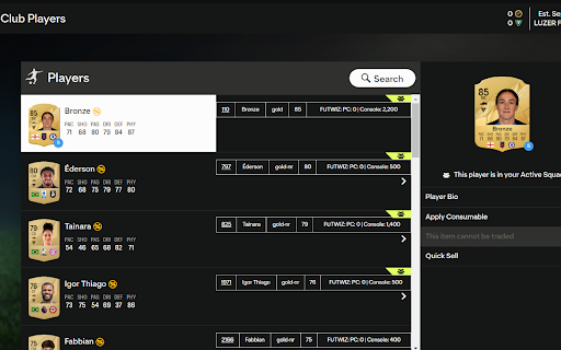 EA FC 25 Price helper  from Chrome web store to be run with OffiDocs Chromium online