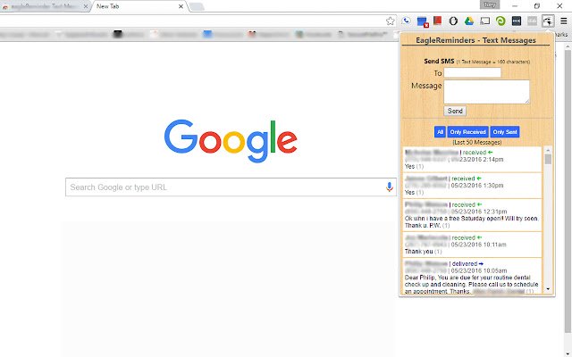 eagleReminder Text Messages  from Chrome web store to be run with OffiDocs Chromium online