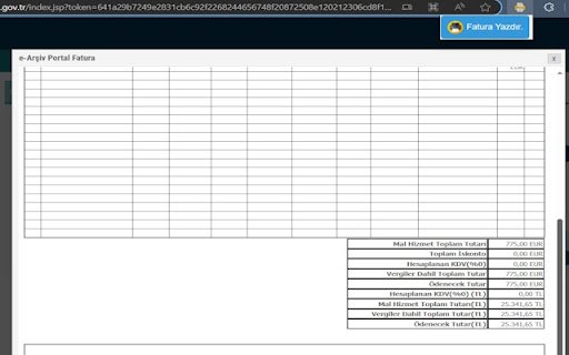 E Arşiv Portal Print Eklentisi  from Chrome web store to be run with OffiDocs Chromium online