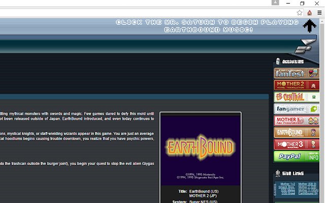 Earthbound Music uit de Chrome-webwinkel wordt uitgevoerd met OffiDocs Chromium online