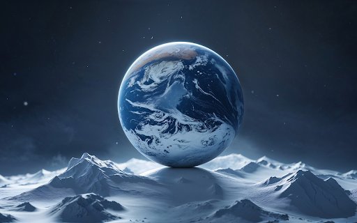Earth Rising Over an Icy Horizon  from Chrome web store to be run with OffiDocs Chromium online