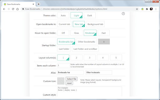 Ease Bookmarks mv3 from Chrome web store to be run with OffiDocs Chromium online Ease Bookmarks mv3 from Chrome web store to be run with OffiDocs Chromium online