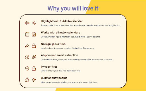 Easy Add to Calendar Text to Events in Seconds from Chrome web store to be run with OffiDocs Chromium online Easy Add to Calendar Text to Events in Seconds from Chrome web store to be run with OffiDocs Chromium online