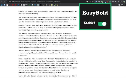 Easy Bold Reader  from Chrome web store to be run with OffiDocs Chromium online