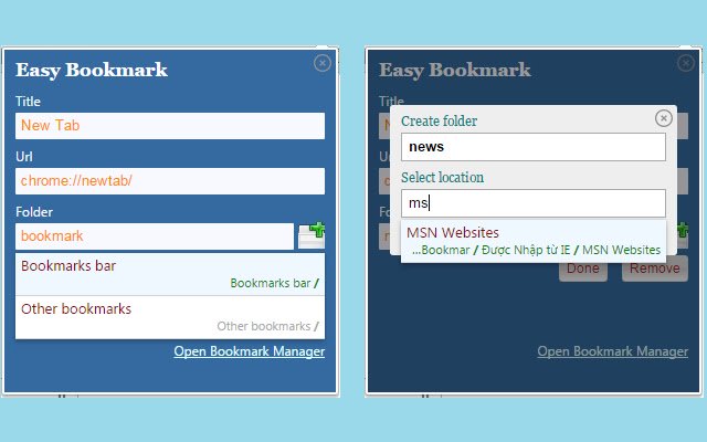 Easy Bookmark  from Chrome web store to be run with OffiDocs Chromium online