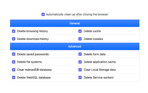 Easy Clean  from Chrome web store to be run with OffiDocs Chromium online
