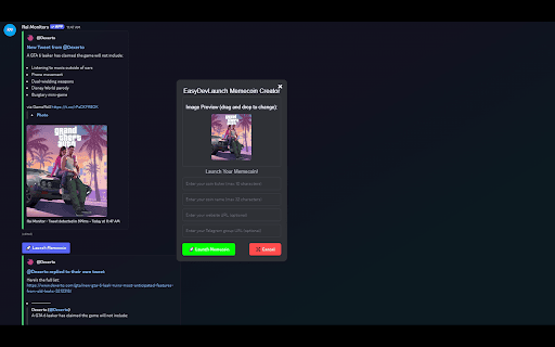 EasyDev Memecoin Launcher  from Chrome web store to be run with OffiDocs Chromium online