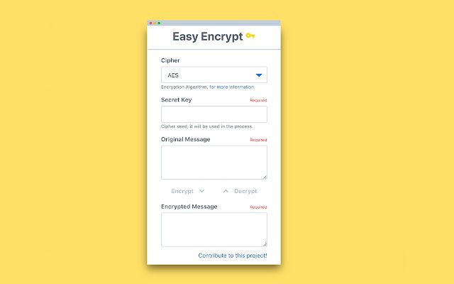 Easy Encrypt depuis la boutique en ligne Chrome à exécuter avec OffiDocs Chromium en ligne