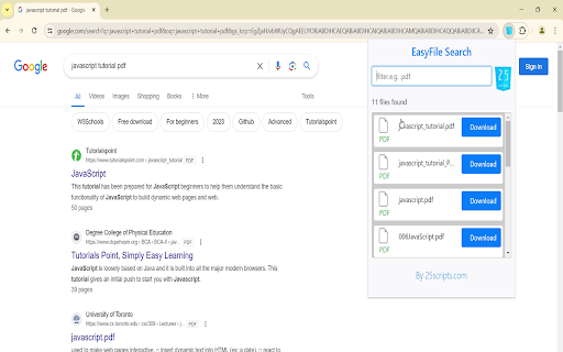 EasyFile Search By 25Scripts  from Chrome web store to be run with OffiDocs Chromium online