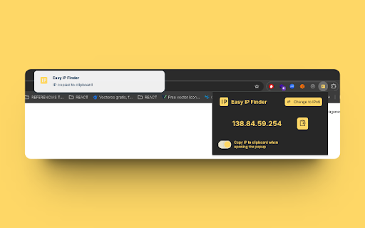 Easy IP Finder from Chrome web store to be run with OffiDocs Chromium online Easy IP Finder from Chrome web store to be run with OffiDocs Chromium online