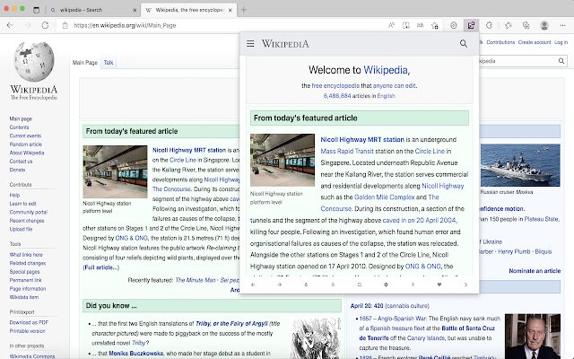 Easy Page to Pop up  from Chrome web store to be run with OffiDocs Chromium online