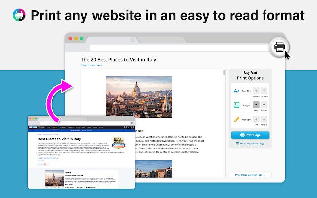 Easy Print desde la tienda web de Chrome para ejecutarse con OffiDocs Chromium en línea