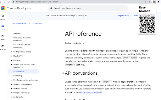 Easy QR Code from Chrome web store to be run with OffiDocs Chromium online Easy QR Code from Chrome web store to be run with OffiDocs Chromium online