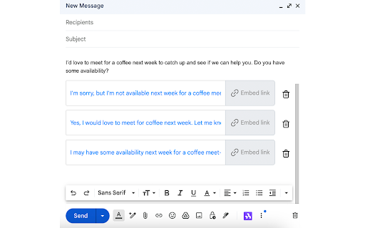EasyReply  from Chrome web store to be run with OffiDocs Chromium online