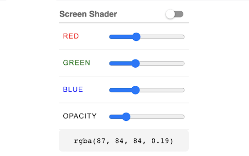 Easy Screen Shader  from Chrome web store to be run with OffiDocs Chromium online