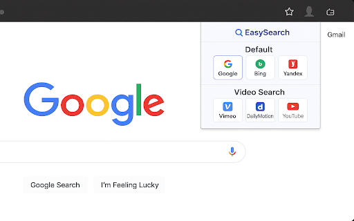 easySearch  from Chrome web store to be run with OffiDocs Chromium online