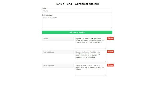 Easy Text  from Chrome web store to be run with OffiDocs Chromium online