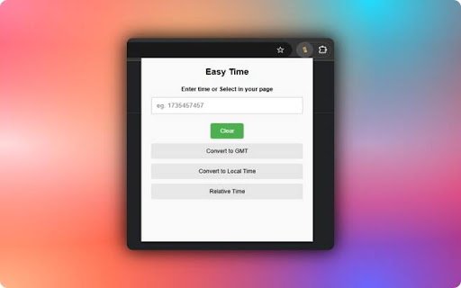 Easy Time  from Chrome web store to be run with OffiDocs Chromium online