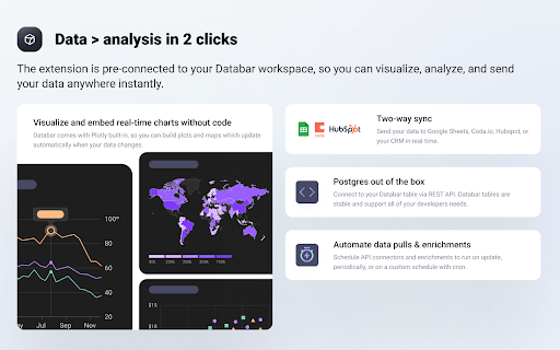 Easy web scraper by Databar  from Chrome web store to be run with OffiDocs Chromium online