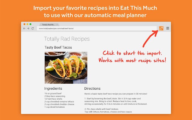 Eat This Much Recipe Clipper de Chrome web store se ejecutará con OffiDocs Chromium en línea