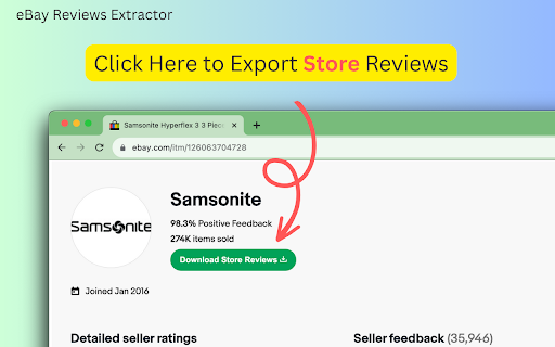eBay Reviews Extractor  from Chrome web store to be run with OffiDocs Chromium online
