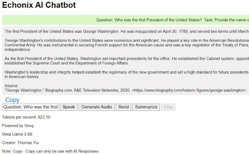 Echonix AI Edge Rapid Response Chatbot  from Chrome web store to be run with OffiDocs Chromium online