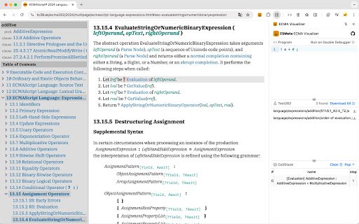 ECMA Visualizer  from Chrome web store to be run with OffiDocs Chromium online