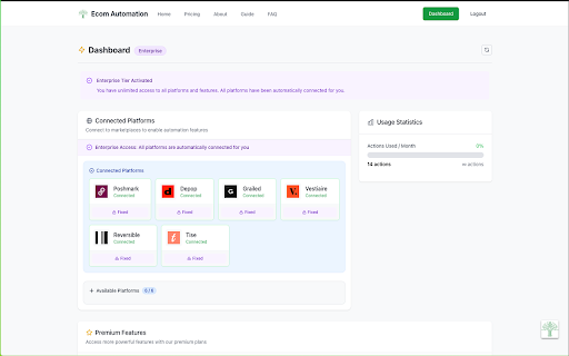 Ecom Automation  from Chrome web store to be run with OffiDocs Chromium online