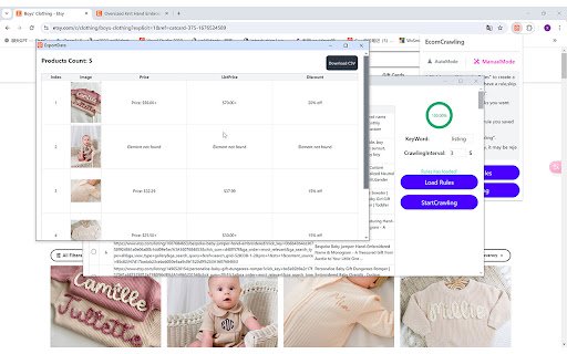 EcomCrawler  from Chrome web store to be run with OffiDocs Chromium online
