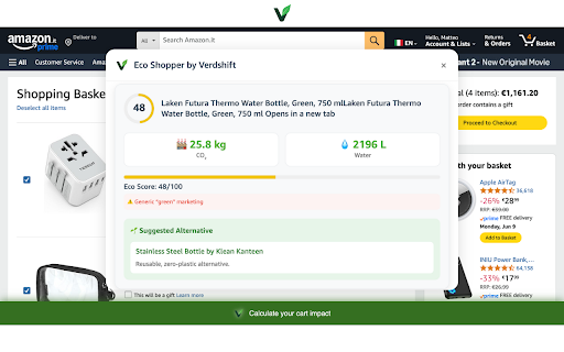 Eco Shopper by Verdshift  from Chrome web store to be run with OffiDocs Chromium online