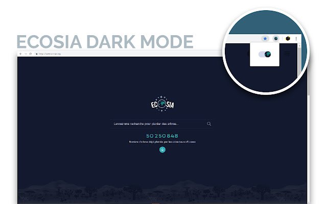 Ecosia Darkmode de la boutique en ligne Chrome sera exécuté avec OffiDocs Chromium en ligne