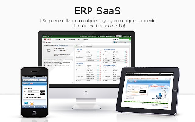 Ecount ERP ES  from Chrome web store to be run with OffiDocs Chromium online