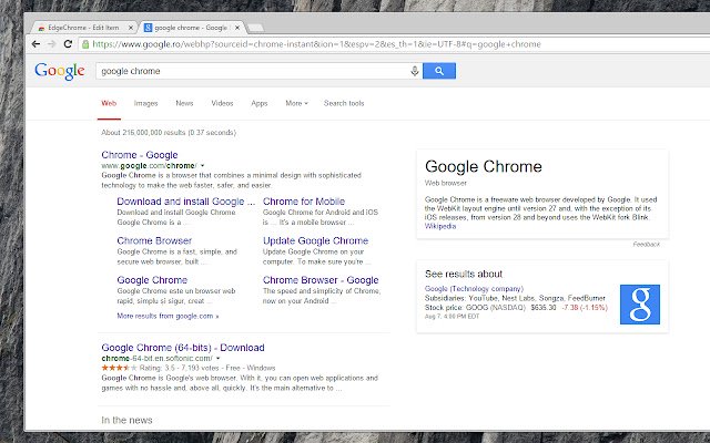 EdgeChrome  from Chrome web store to be run with OffiDocs Chromium online