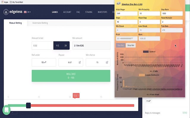 ക്രോം വെബ് സ്റ്റോറിൽ നിന്നുള്ള Edgeless Dice Bot, OffiDocs Chromium ഓൺലൈനിൽ പ്രവർത്തിക്കും