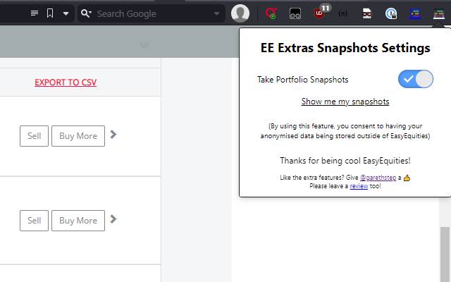 Chrome 网上商店的 EE Extras 快照将与 OffiDocs Chromium 在线运行