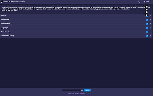 Effective Hip Mobility Exercises Checklist  from Chrome web store to be run with OffiDocs Chromium online
