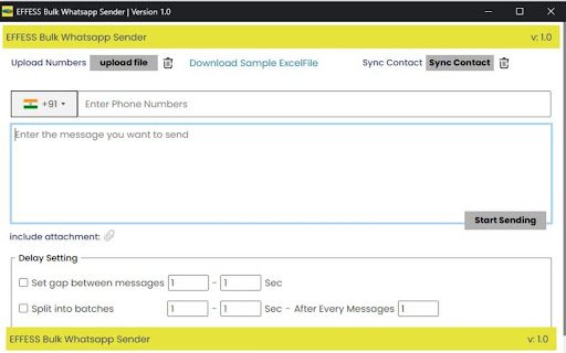 EFFESS Services Free Bulk Message Sender  from Chrome web store to be run with OffiDocs Chromium online