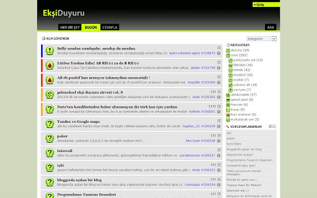 Ekşi Duyuru  from Chrome web store to be run with OffiDocs Chromium online