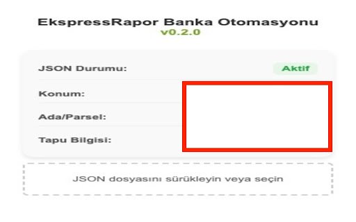 EkspressRapor Banka Otomasyonu  from Chrome web store to be run with OffiDocs Chromium online