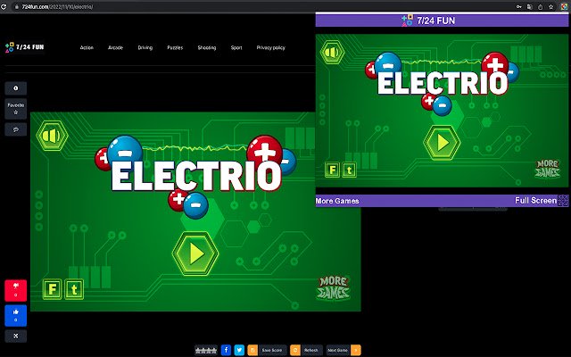 Electrio game  from Chrome web store to be run with OffiDocs Chromium online