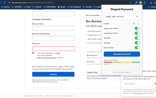 Elegant Password Generator  from Chrome web store to be run with OffiDocs Chromium online