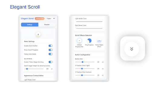 Elegant Scroll Button  from Chrome web store to be run with OffiDocs Chromium online