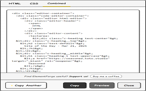 ElementForge  from Chrome web store to be run with OffiDocs Chromium online