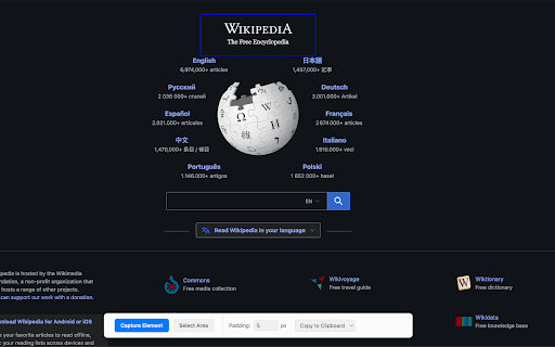 ElementSnip  from Chrome web store to be run with OffiDocs Chromium online